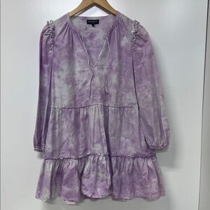 Generation Love Rumi‎ Tie Dye Lilac Purple Ruffle Mini Dress Size XS L/S